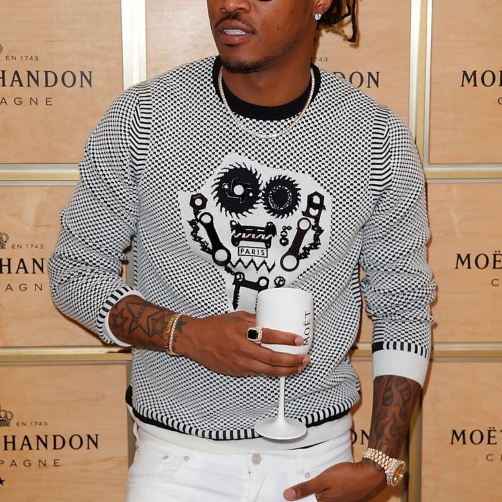 Kenzo Grey Wool-Blend Gear Jacquard Sweater